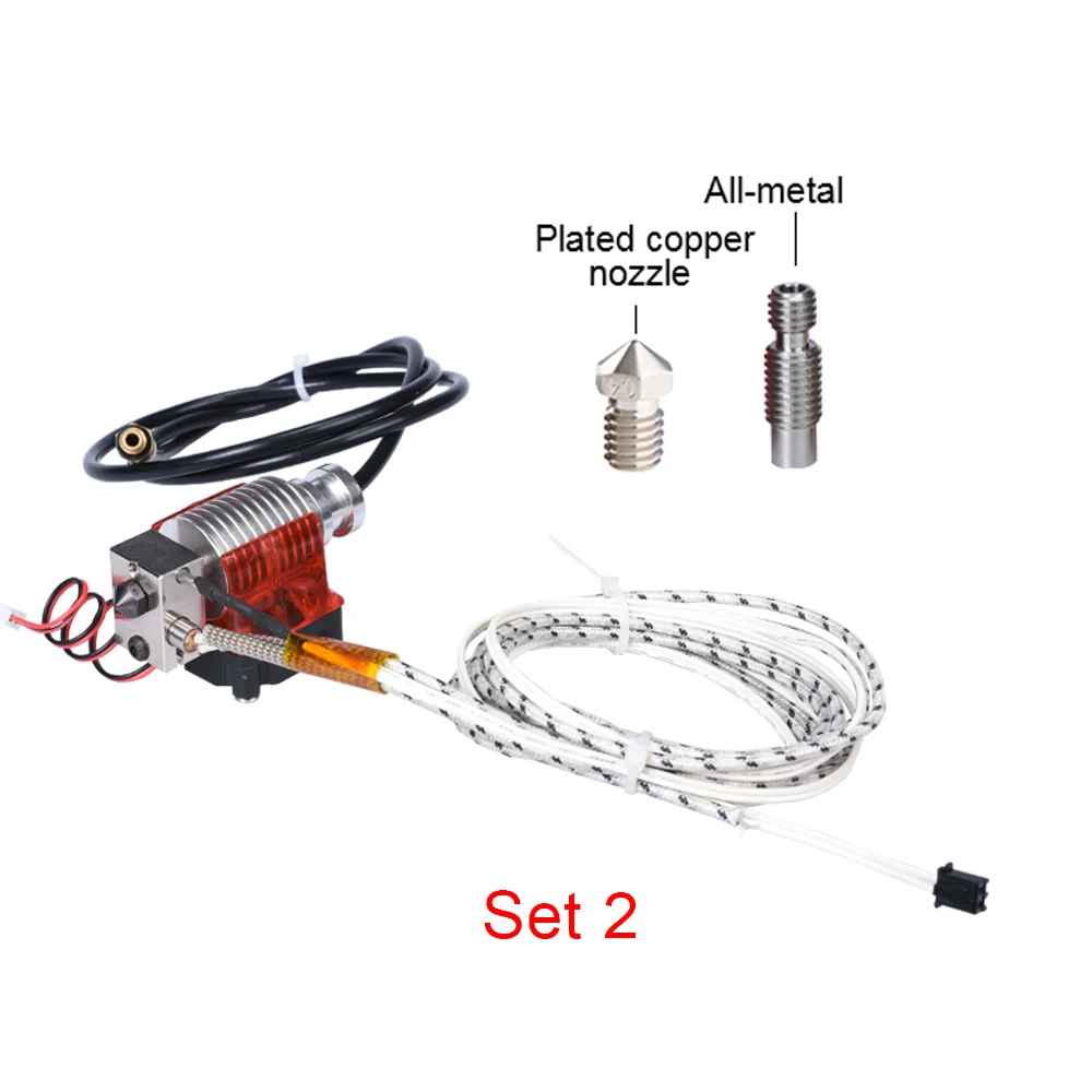 V6 j-головка Hotend экструдер для E3D V6 Боуден экструдер покрытый медным блоком закаленная стальная насадка+ вентилятор охлаждения PTFE части 3d принтера - Цвет: Set 2