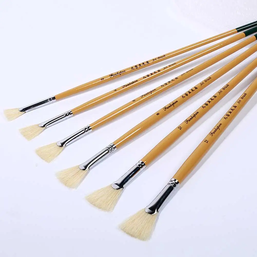 

Paint Brush Fishtail Fan Shape Pen Oil Painting Brush Watercolour Pen Set