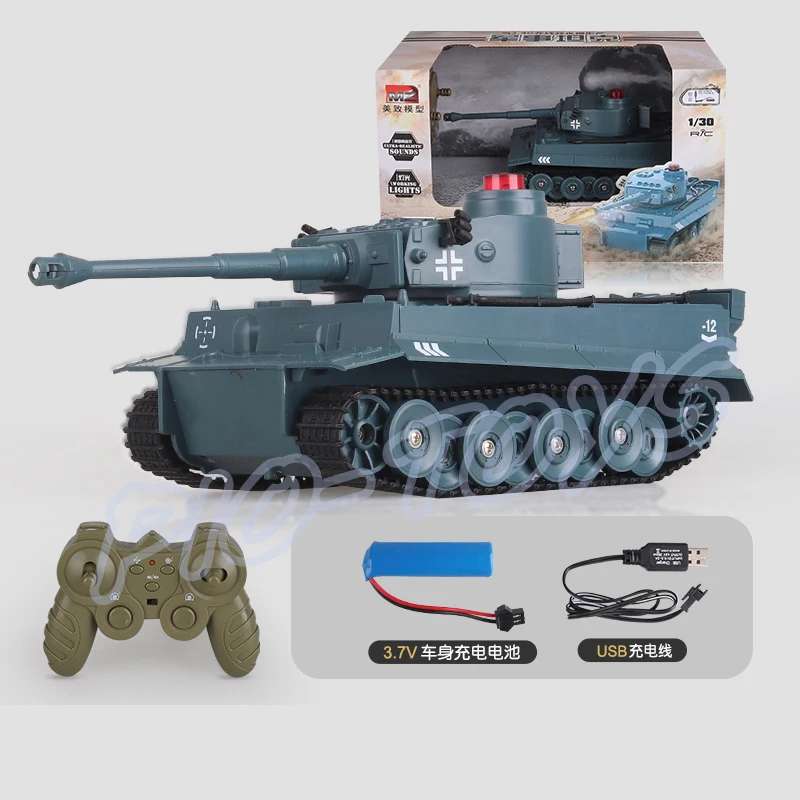 Детский подарок на день 2 4G 1/30 RC большой Военный танк электрический пульт