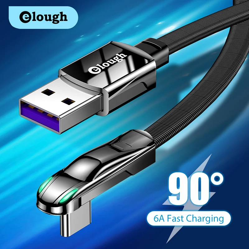 

Кабель зарядный Elough 6A USB Type-C, 66 Вт
