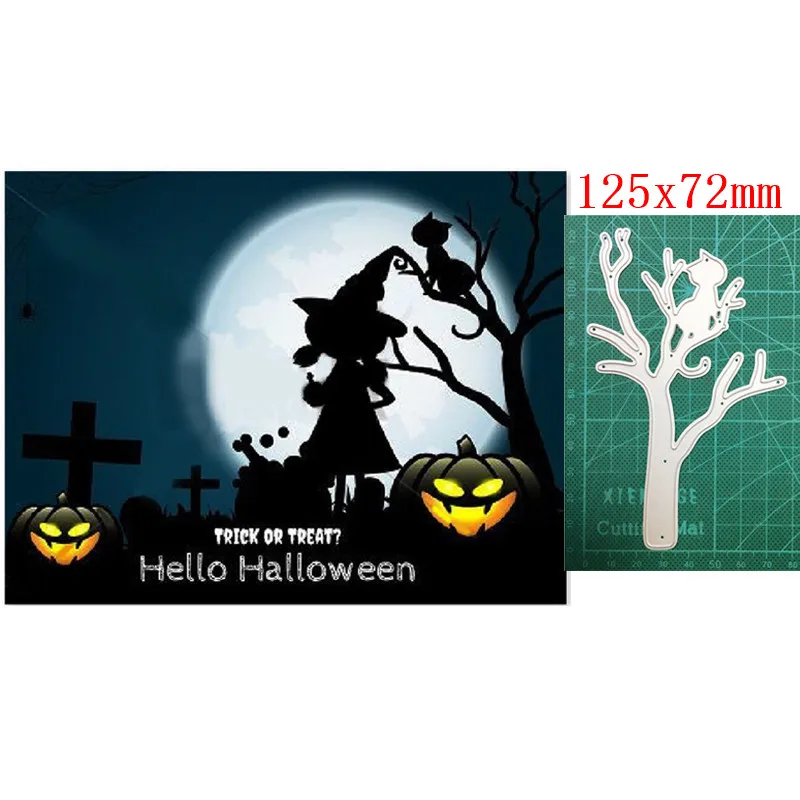 

Craft dies Metal Cutting Dies Cut Mold Animal Cat on Tree Decoration Scrapbook Paper Craft Knife Mould Blade Punch Stencils dies