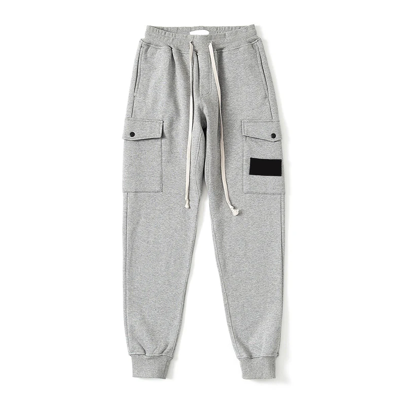 

Double Pocket High Street Trousers Drawstring Sweatpants Men Streetwear Sports Pants Autumn Casual Pantalones Hombre MA252