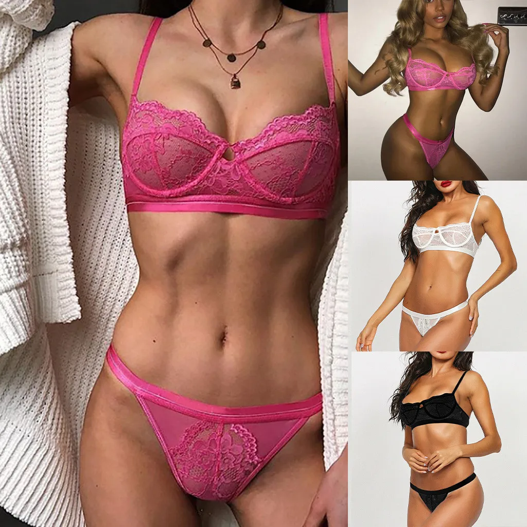 Женский кружевной комплект нижнего белья бюстгальтер с поддержкой груди и