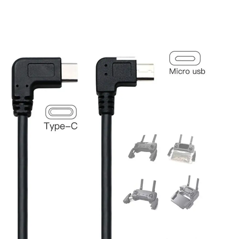 Кабель для передачи данных Micro USB Type-C USB3.1 кабель 90 градусов 1 фут OTG шнур с прямым