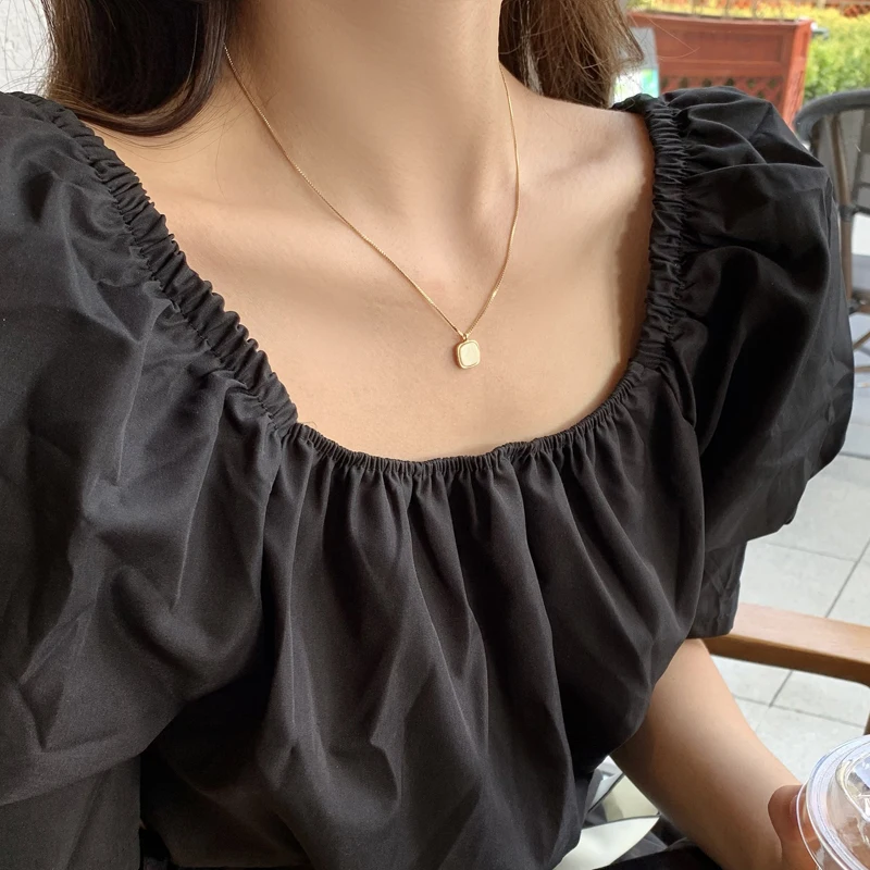 Современные ювелирные изделия ожерелье с квадратным кулоном новый дизайн 2021