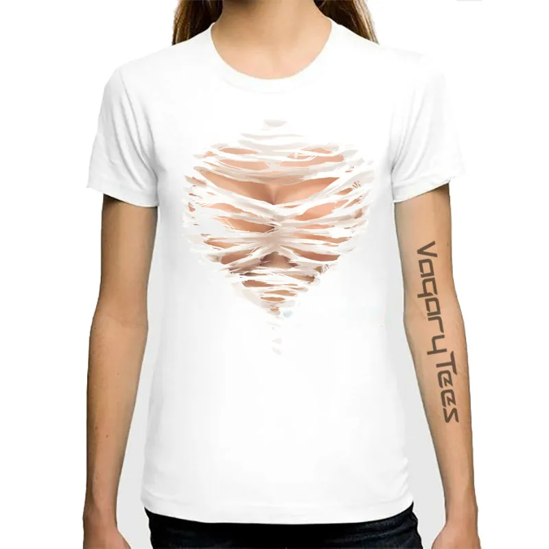 

2021 new casual 3D chest print top men's and women's O-neck short-sleeved T-shirt summer sexy big chest print top