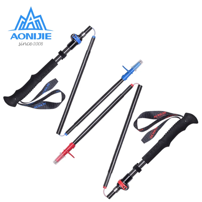 

AONIJIE 2 Pcs Ultralight Carbon Trekking Poles Adjustable 110-130cm Walking Sticks Poles For Hiking Trail Running Race E4087
