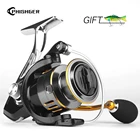 Рыболовная спиннинговая катушка PHISHGER, максимальная нагрузка 1000  7000, максимальная нагрузка 8 кг, цельнометаллическая катушка, ручка корпуса, для морской воды, для ловли окуня и карпа