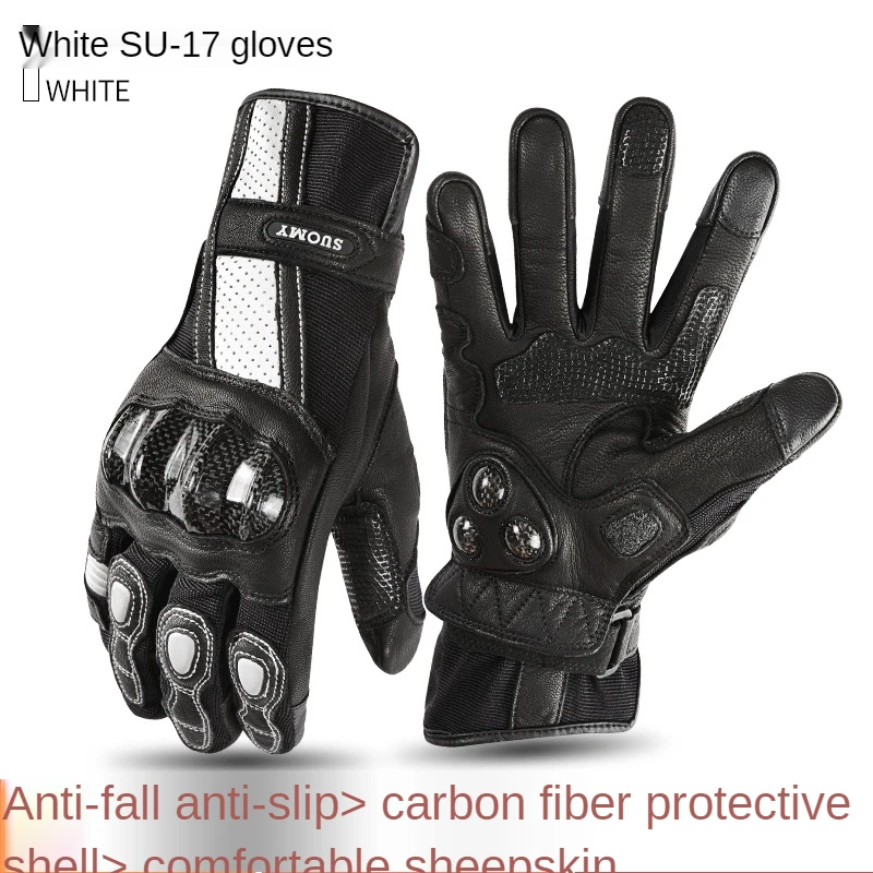 

Motorcycle Riding Gloves Four Seasons Locomotive Racing Leather Breathable Wear-resistant Retro Rider Anti-fall Equipment