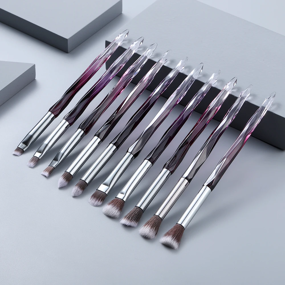 Набор микро алмазных кистей для макияжа глаз 10 шт. кисти теней век губ бровей