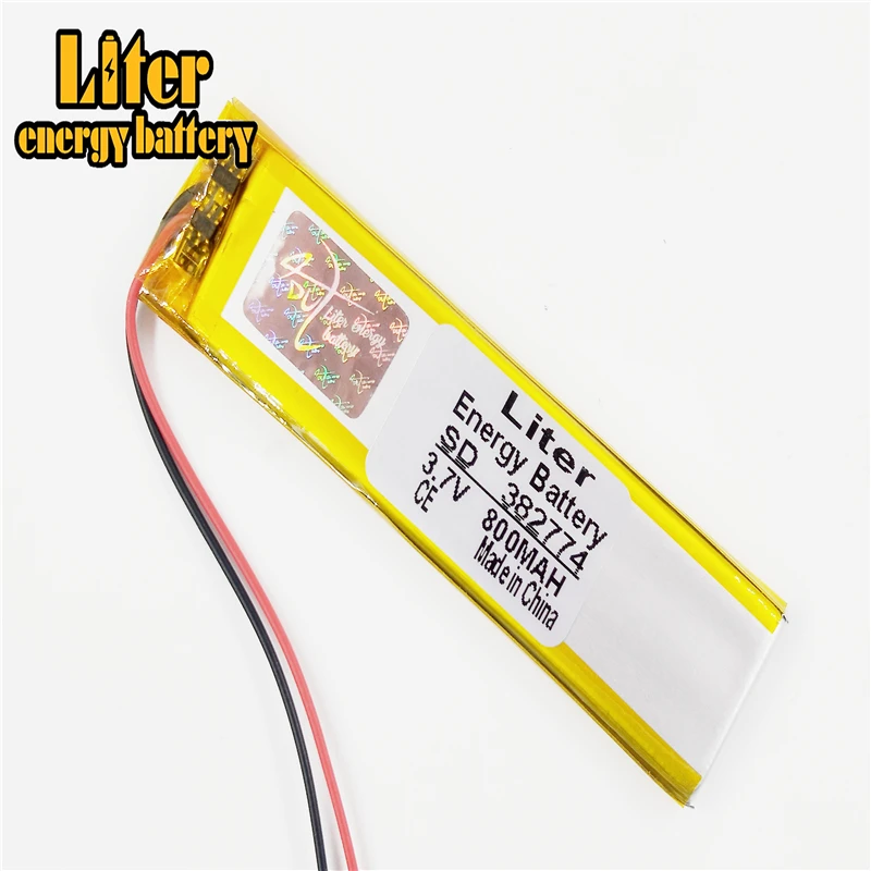 

Li-po 3,7 V,800mAH,382774 полимерный литий-ионный/литий-ионный аккумулятор для GPS,mp3,mp4,mp5,dvd, модель игрушечного мобильного телефона