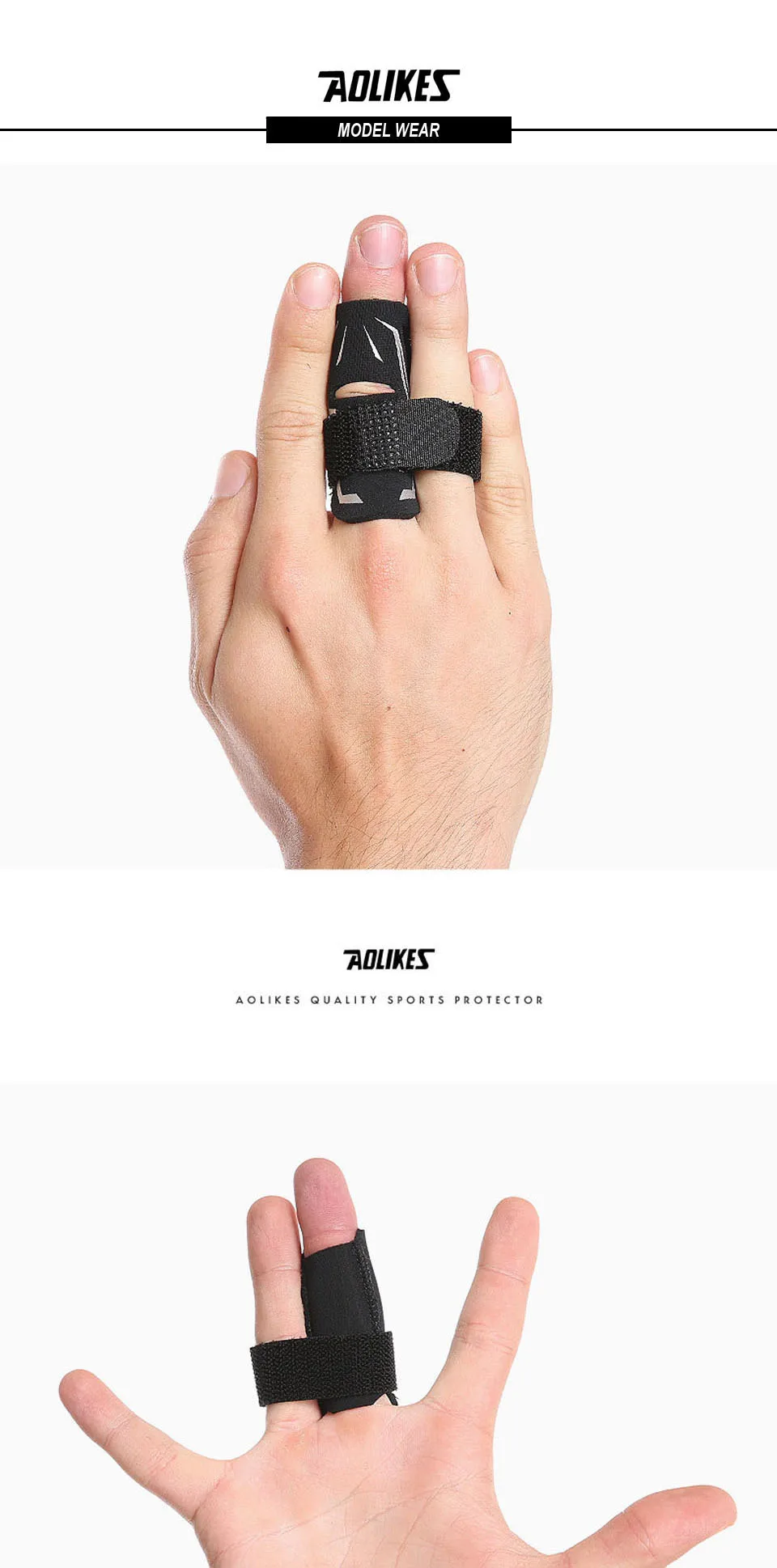 AOLIKES 1PCS Finger Splint Guard Bands Compression Breathable Finger Sleeve for Basketball Sport Aid Support Wrap Caps Protector