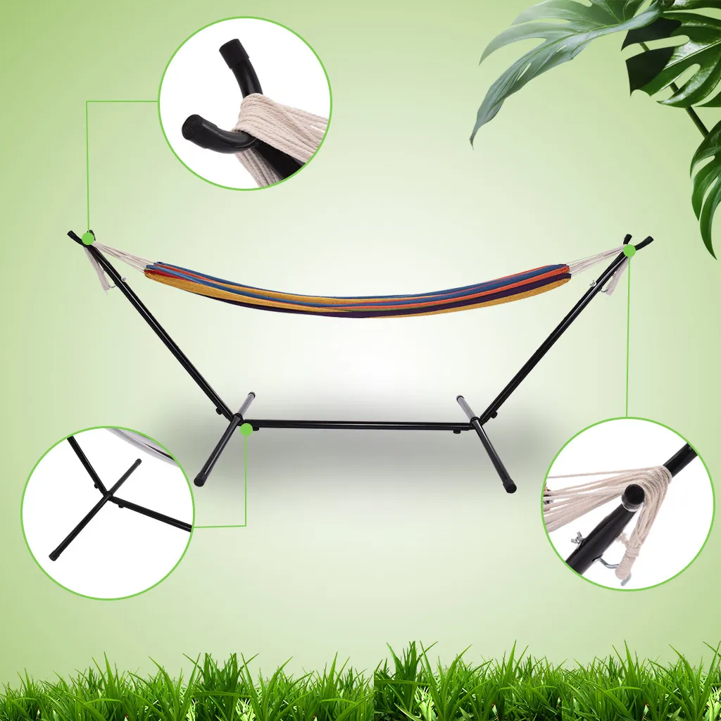

Garden Hammock Chair Camping Hammocks With Space Saving Steel Stand Includes Portable Carrying Case Outdoor Furniture Hamaca#HWC