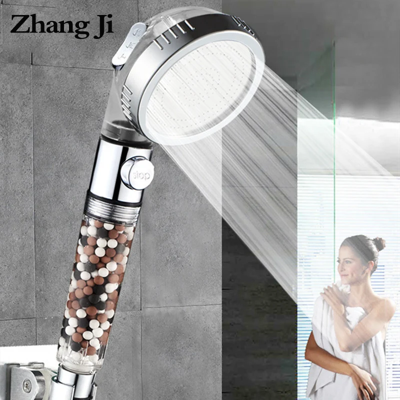 ZhangJi, Новое поступление, 3 функции, спа, душевая головка, стоп-переключатель, ванная комната, регулируемый, экономия воды, спрей, ABS, Анионный фильтр, насадки для душа