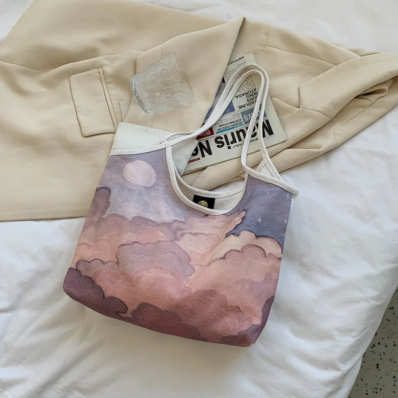 

Bags for Women 2021 New Large-capacity Canvas Material Painting Simple and Fashionable Tote Bag