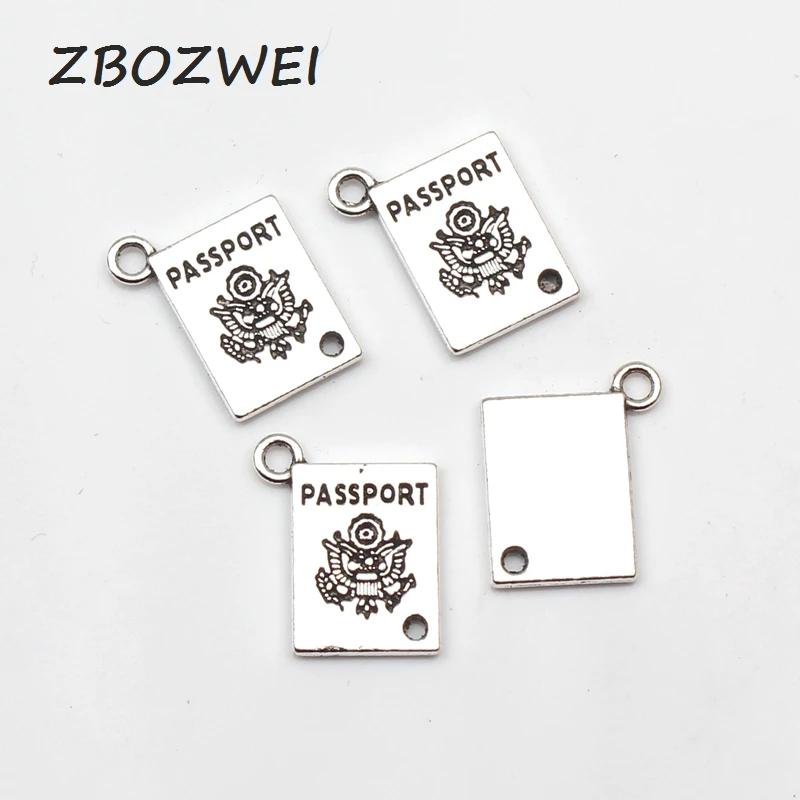 

6pcs Charms book passport 18*14mm Antique Tibetan Silver Pendant Accessories DIY Vintage bracelet Necklace Handmade