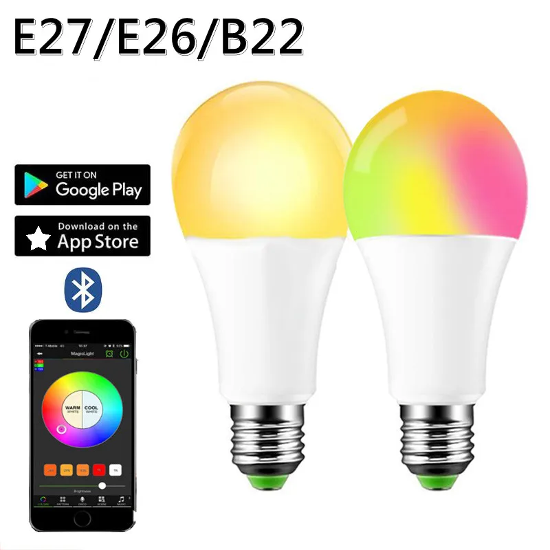 

Wifi Smart Led Light Bulb E27 Smart Bulb E26 Smart Wifi Lamp 220V Led Bulb RGBCW Light 15W Alexa Wifi Bulb For Home Decoration