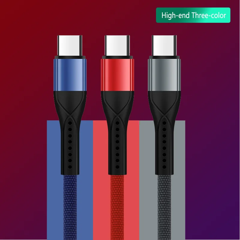 

5A 1M Type C Fast Charging Data Cable Lightning Braided Nylon Rope Micro Usb For Iphone Mini Samsung S8 S9 Mobile Phone Quick