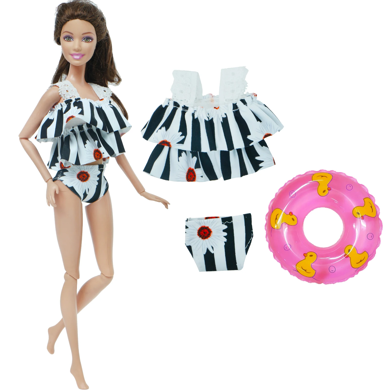 Модный смешанный стиль пляжный купальник бикини + розовый купальный буй