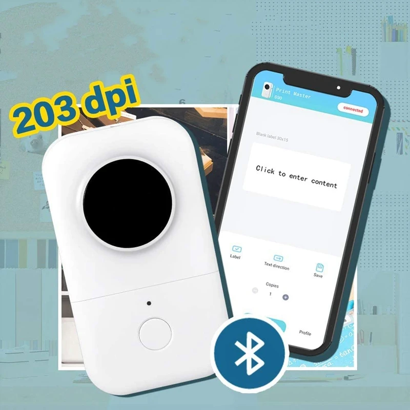 

Label Printer Machine Price Sticker Portable BT Thermal Barcode Printer Label Printer Home Office Use USB Cable