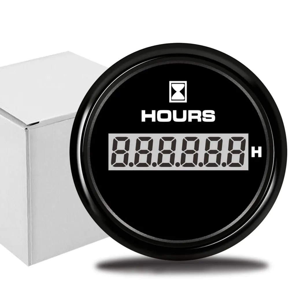 52 мм Автомобильный цифровой счетчик часов для авто морской лодки двигатель