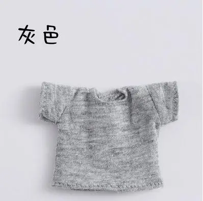 grey Новая Одежда для куклы ob11 bjd полосатая футболка для 1/12 bjd, obitsu11, ob11 аксессуары для куклы одежда - Цвет: grey
