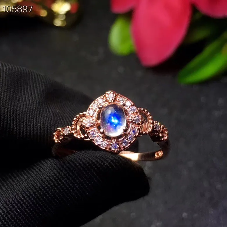 Лунный камень кольцо стихийных бедствий и реальный лунный обручальное Обручение