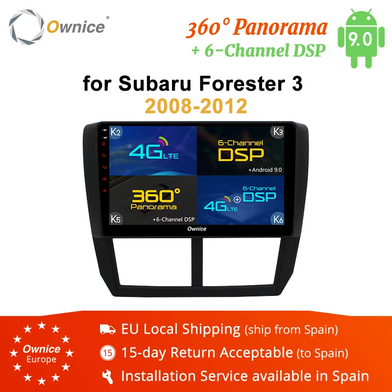 Ownice K1 K2 K3 K5 K6 2Din Android 8,1 8 ядерный автомобильный dvd-плеер gps Navi Радио для Subaru Forester 2008-2012 360 панорама DSP 4G