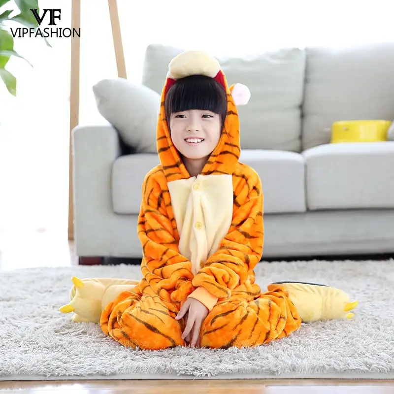VIP модная детская мягкая Фланелевая пижама Kugurumi с животными цельная Одежда для