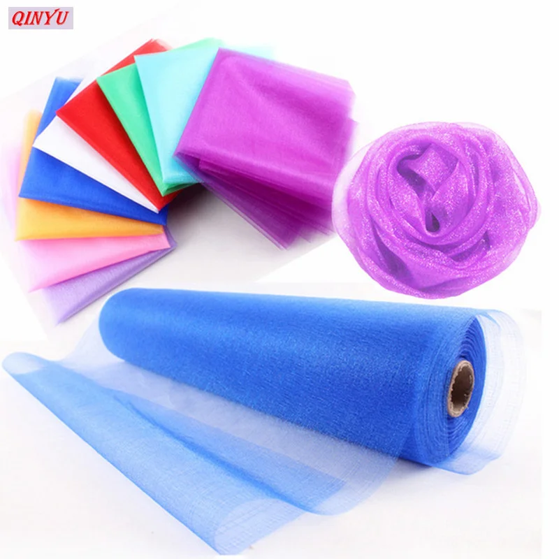 Рулон тюля 48 см x 5 м из органзы с кристаллами рулон свадебное украшение вечерние