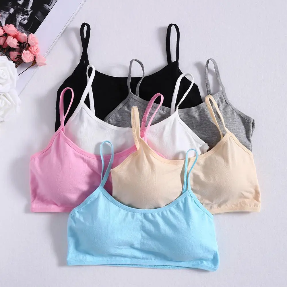 Sujetador de algod&oacute;n suave para chicas j&oacute;venes, ropa interior transpirable para pubertad, Adolescentes-2