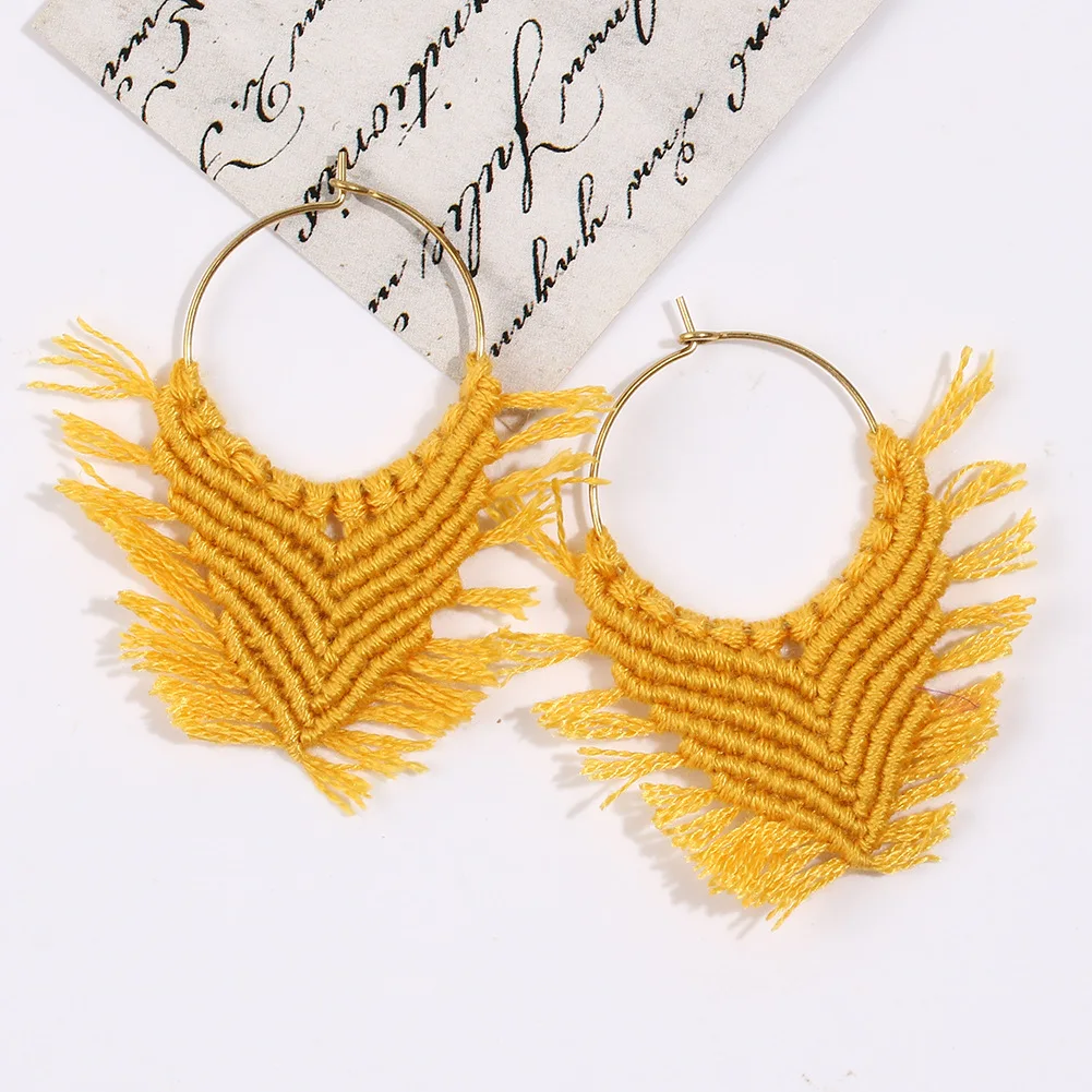 Женские серьги ручной работы в стиле бохо Cpop Элегантные Круглые Золотые сережки