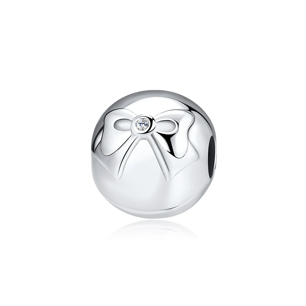 

Charms DIY fits for Bracelets Necklaces 100% 925 Sterling Silver Jewelry Dainty Bow Clip Beads Free Shipping