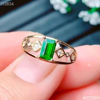 kjjeaxcmy fine jewelry 925 sterling silver inlaid natural gemstone diopside new woman female crystal ring support detection