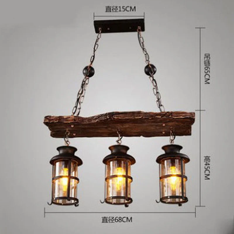 

New Original Design Retro Industrial Pendant Lamp 2/3 Heads Old Boat Wood American Country style Nostalgia Light Free Shipping
