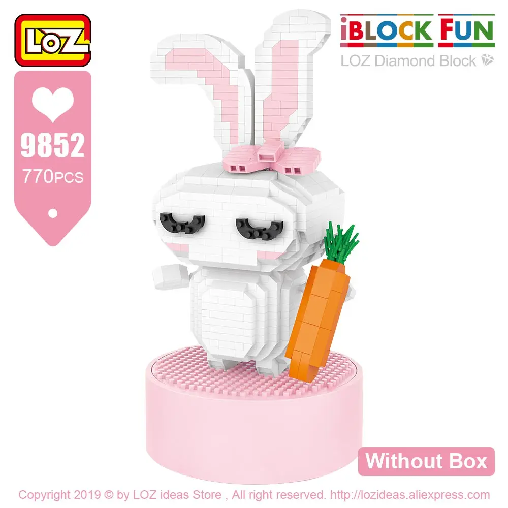 9852 Without Box LOZ алмазные блоки музыкальная шкатулка карусель кролик Фея Принцесса Мини Кирпичи Строительные блоки Набор Детские Конструкторы Игрушки пиксели подарок хобби - Цвет: 9852 Without Box