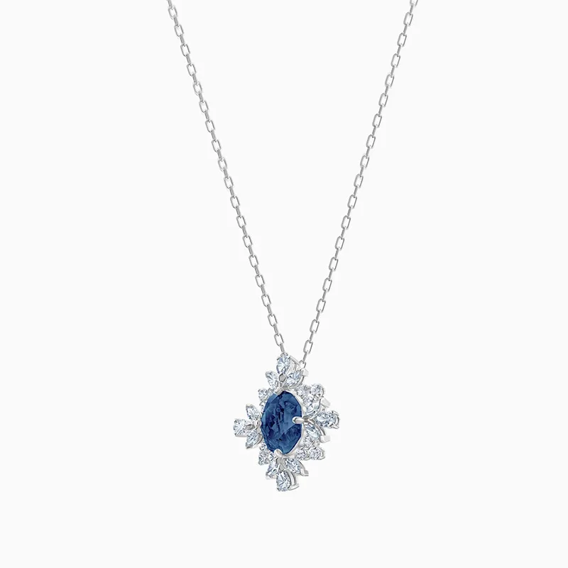 

Fashion Jewelry SWA New PALACE Necklace Charming Flower Pattern Crystal Platinum Necklace Female Elegant Romantic Jewelry Gift