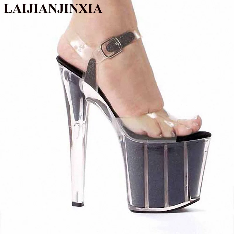 New Sexy Women Shoes 20cm Sexy Super High Heel Crystal Sandals, Platforms Performance / Star / Model, Dance Shoes