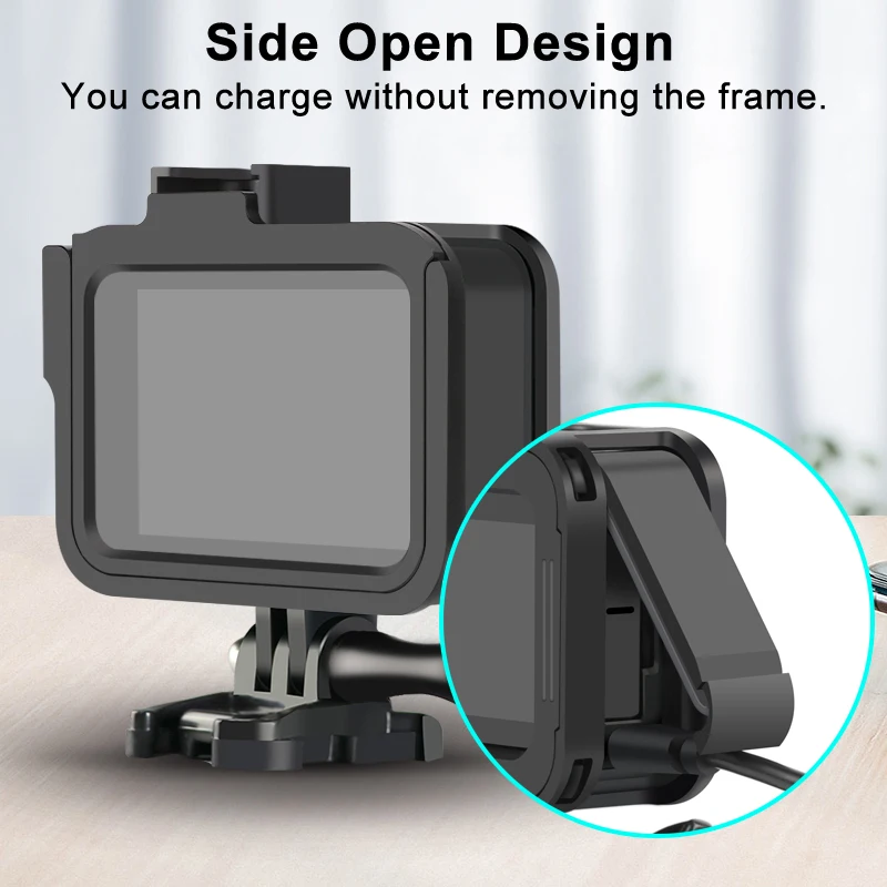 cnc aluminum case for gopro hero 8 black metal frame cage screen protector lens tempered glass for go pro 8 accessories free global shipping
