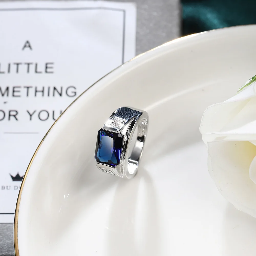 

2021 Trendy Artificial Sapphire Wedding Rng for Women High Quality Luxury Zircon Women's Rngs Jewelry Accessories