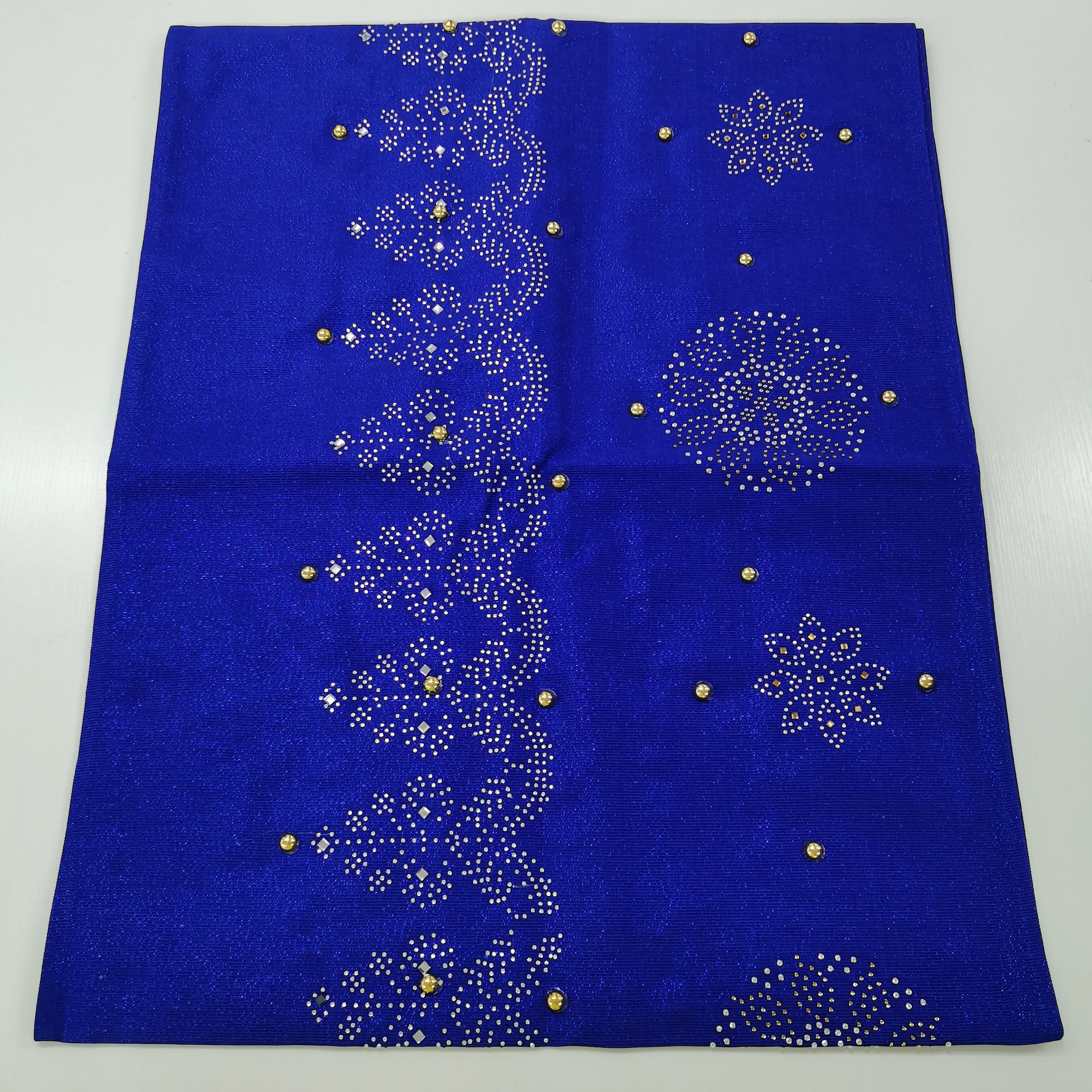 Aso oke Нигерия Королевский синий aso Новинка 2022 Африканский головной убор с камнями