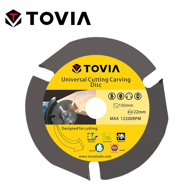 TOVIA 150mm Универсальный Пильный Диск по Дереву для УШМ 6inch 22.22mm по Газобетону Гипсокартону Пластику лезвия лезвие алмазный диск пилы для распиловки древесины реноватор блейд пильный по дереву диски болгарки