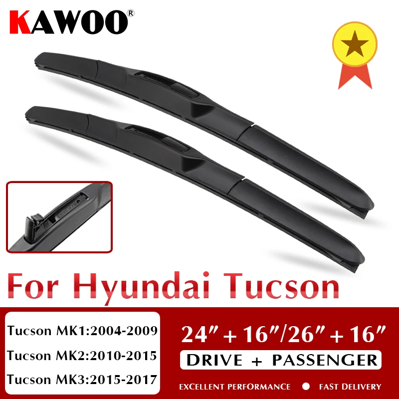Резиновая щетка стеклоочистителя KAWOO для Hyundai Tucson 2004 2005 2006 2007 2008 2009 2010 2011 2012 2013 2014