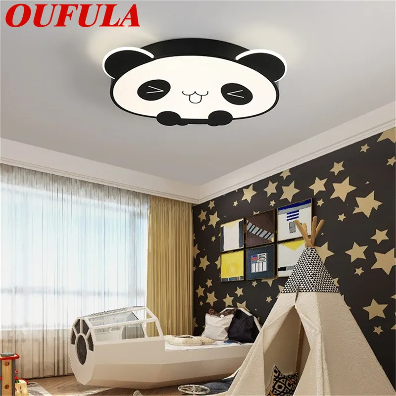 

OUFULA Children's Ceiling Lamp 220V 110V Panda Modern Fashion Suitable For Children's Room Bedroom Kindergarten