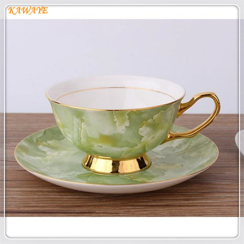 1 комплект европейская Повседневная кофейная чашка блюдце из тонкого костяного