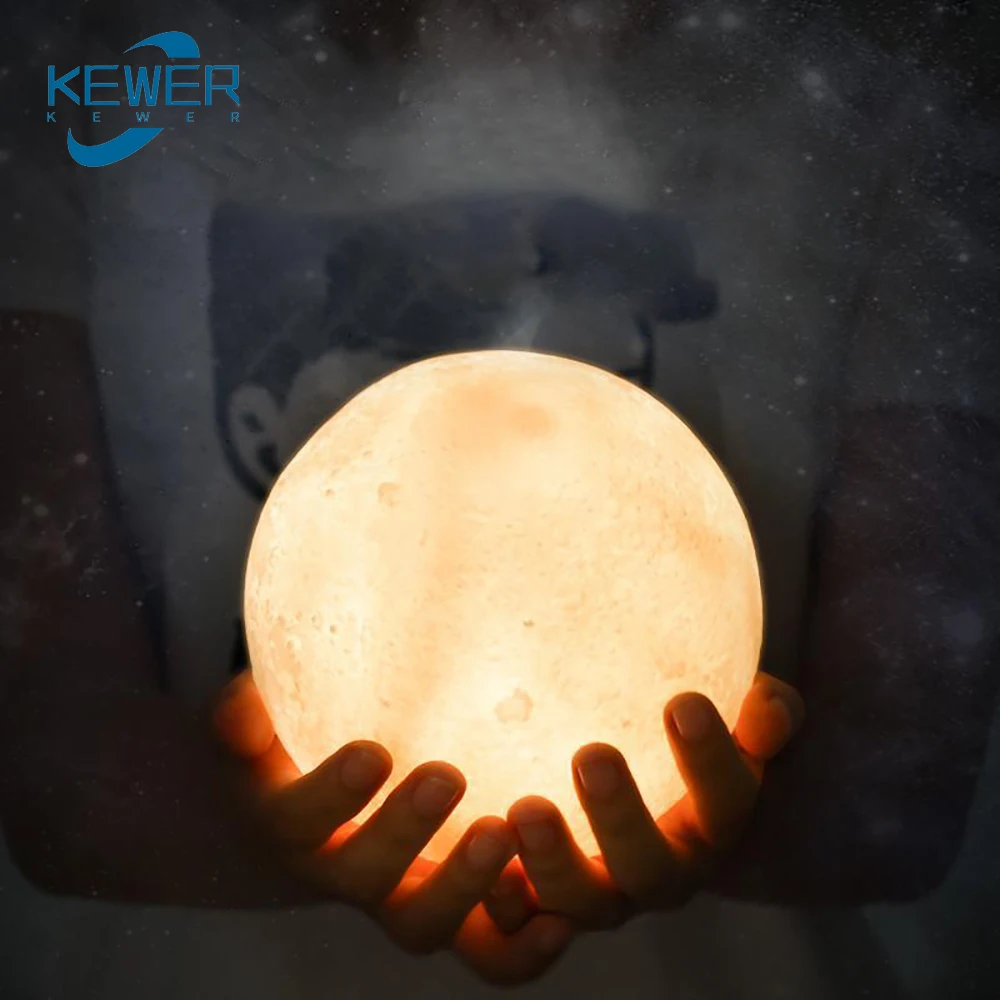 

KEWER Air Humidifier Moon Aroma Essential Oil Aromatherapy Diffuser Mist Humidifier Household Air Purifier USB LED Night Light
