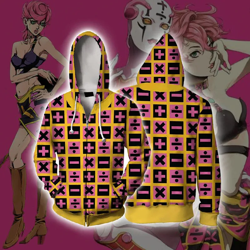 JOJO'S Необычные Приключения Trish Una толстовки Косплей 3D Печатный кардиган с