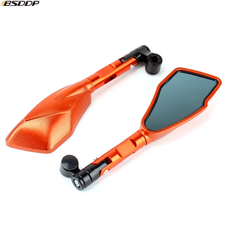 

1 Pair Motorcycle Mirror 8mm 10mm Universal CNC Aluminum Rear View Mirrors Blue Glass Side Mirror For Kawasaki Z800 Z900 Z1000