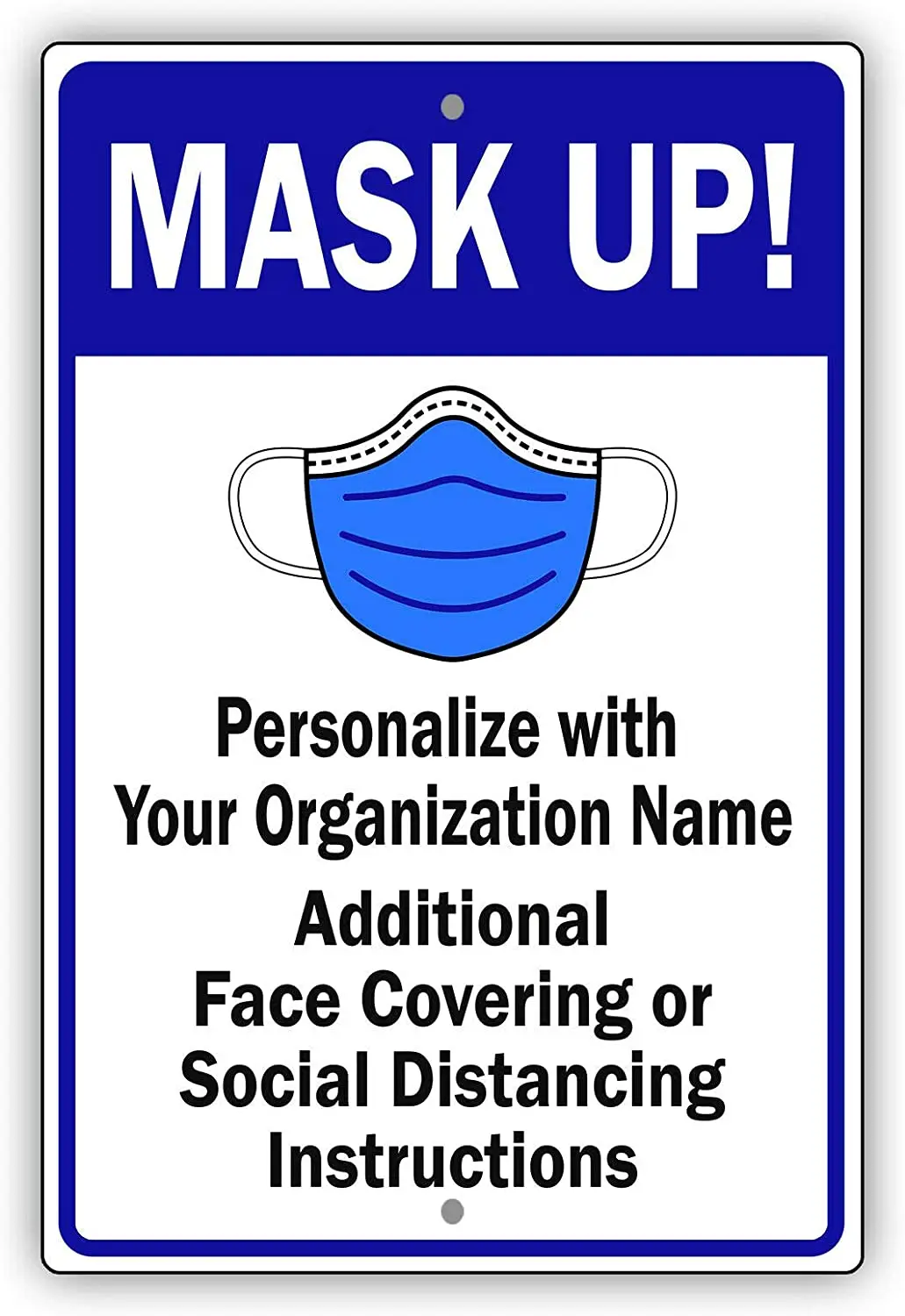 

Afterprints Mask Up Social Distancing Instructions Customized Novelty Aluminum Metal Sign 8"x12"