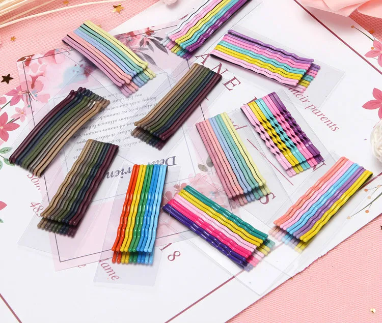 

10Pcs Girls Candy-color Hairpins Metal Paint Hair Clips Heart Hairgrips Geometric Barrette for Women Hair Accessories